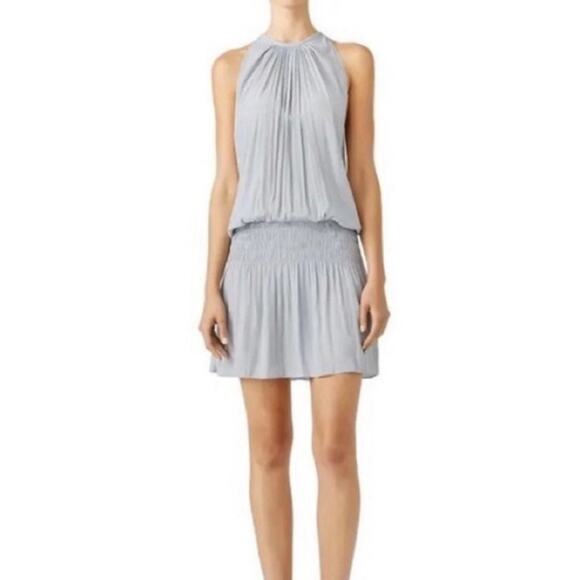 Ramy Brook Paris Sleeveless High Neck Mini Dress in Silver SMALL - Picture 1 of 8